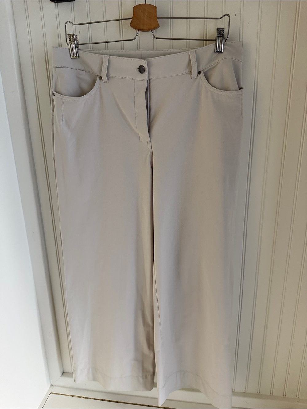 Lululemon City Sleek 5 Pocket Wide-Leg High Rise 7/8 Length Pant White Opal - Picture 4 of 9